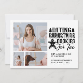 3 Photo Christmas Cookies for 2 Pregnancy  Feiertagskarte