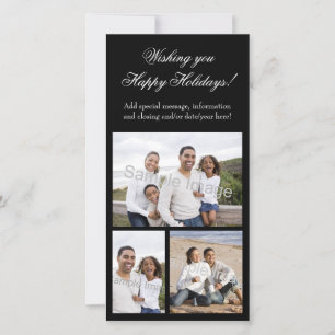 3-Photo Collage Holiday Feiertagskarte