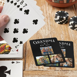 3 Photo Grandma Est Year Custom Name Number Grands Spielkarten