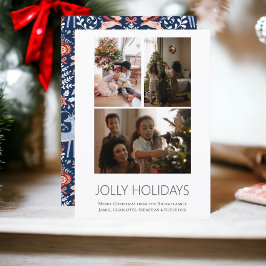 3 Photo Jolly Holidays Scandinavian Christmas Feiertagskarte