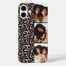 3 Photo Purple And Gold Leopard Print