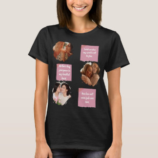 3 Photos Collage Heart Shape Happy Mother's Day  T-Shirt