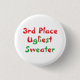 "3. Platz-" hässlichster Strickjacke-Preis-Knopf Button