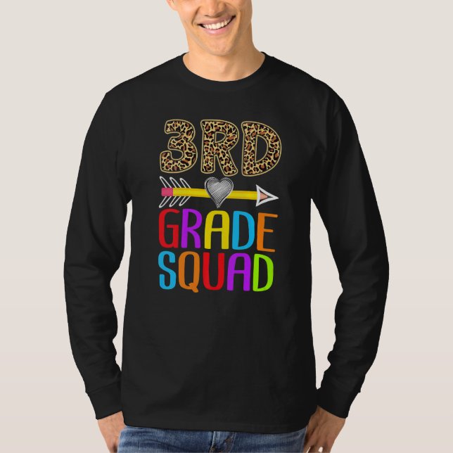3. Platzierungsleopard Print Third Grade Teacher T-Shirt (Vorderseite)