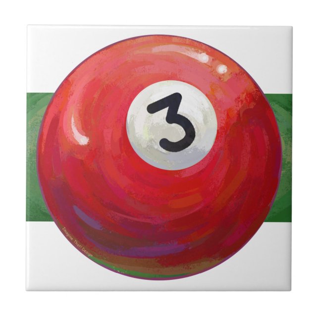 3 Pool Ball Muster gemalt Fliese (Vorderseite)