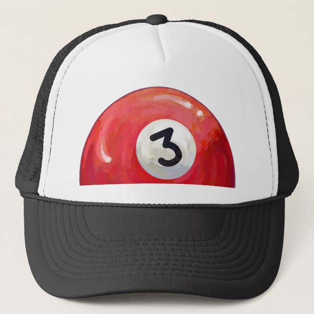 3 Pool Ball Muster gemalt Truckerkappe (Vorderseite)