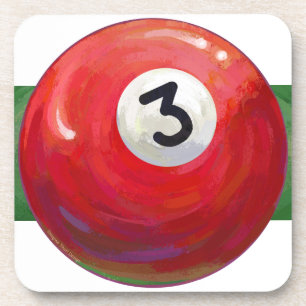 3 Pool Ball Muster gemalt Untersetzer