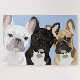 3 Pop Art French Bulldogs Puzzle