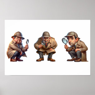 3 Private Ermittler, die nach Hinweisen suchen Poster