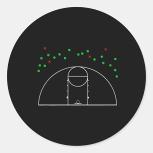 3-Punkte-Schütze Shot Chart Reichweite Lustiger Ba Runder Aufkleber