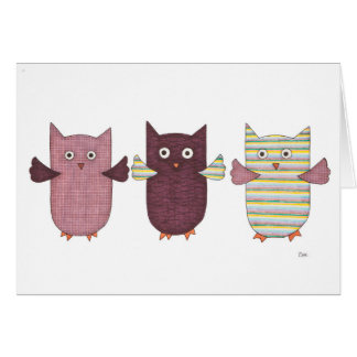 3 Purple Owls Flying