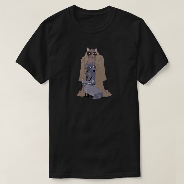 3 Raccoons in einer Spinnerei T-Shirt (Design vorne)