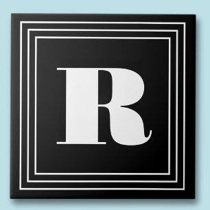 3 Rahmen Monogramm   Schwarz & Weiß Fliese
