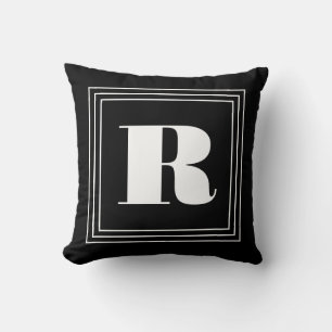 3 Rahmen Monogramm Schwarz & Weiß Kissen