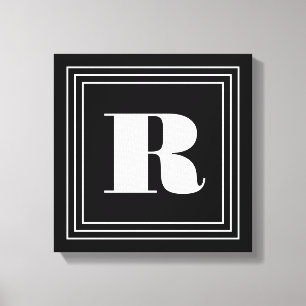 3 Rahmen Monogramm Schwarz & Weiß Leinwanddruck
