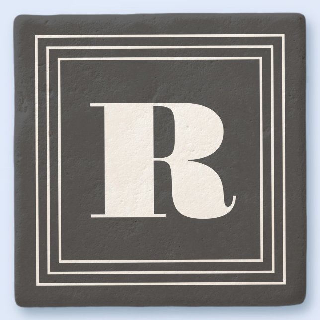 3 Rahmen Monogramm | Schwarz & Weiß Steinuntersetzer (Von Creator hochgeladen)