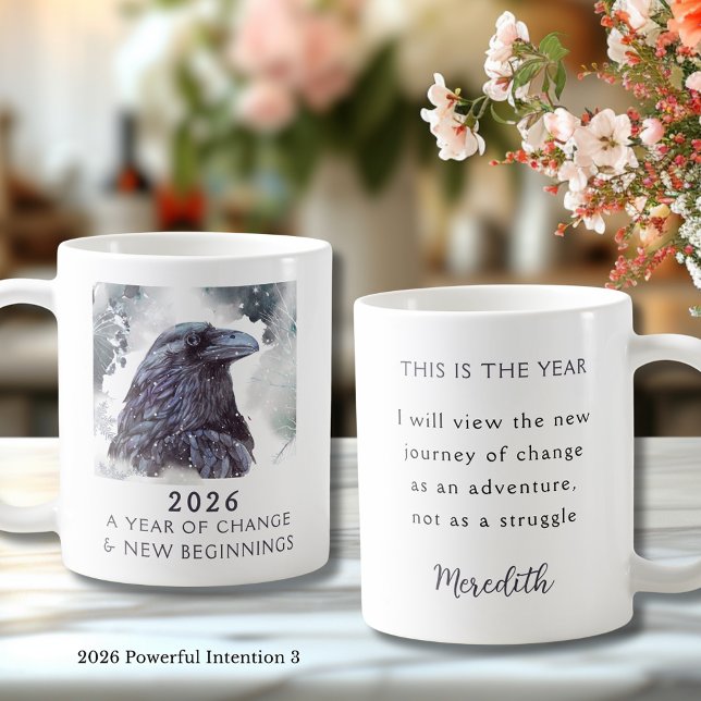 3. Raven 2026 Year of Change Powerful Intention Kaffeetasse (Raven 2026 Year of Change and New Beginnings Powerful Intention 3 Coffee Mug)