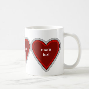 3 retro rote Herzen auf einer Tasse für Ihren Tex