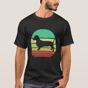 3 Retro Vintage Sonnenuntergang Doxie Dachshund Hu T-Shirt