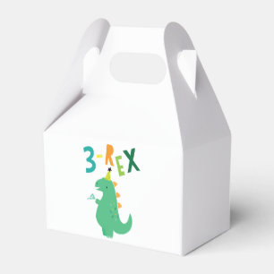3. Rex Dinosaur 3. Geburtstag Gastgeschenk Box Geschenkschachtel