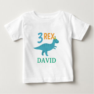 3 Rex Dinosaur Geburtstagsdesign Baby T-shirt