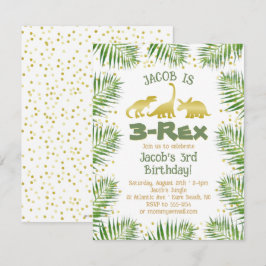 3 Rex Dinosaur Tropische Vegetation Junge 3. Gebur Einladung