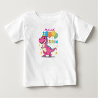 3 Rex Dinosaurier Geburtstagsfeier Rosa
