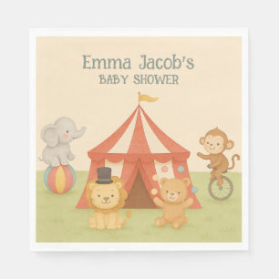 3 Ring Circus Baby Shower Serviette