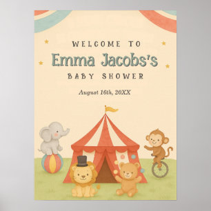 3 Ring Circus Baby Shower Willkommensschild Poster