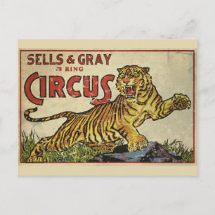 3 Ring Zirkus - circa 1930 abgenutzt Postkarte