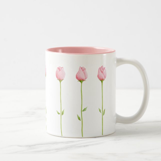 3 Rosa Rosenknospe Tasse (Rechts)