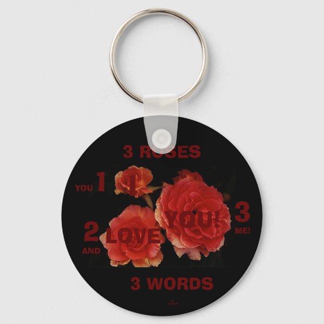 3 ROSE 3 WORTE SCHLÜSSELANHÄNGER (Vorderseite)