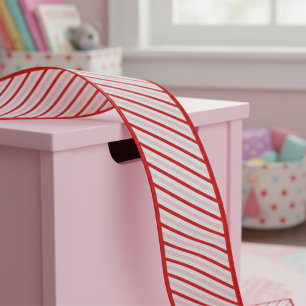 3" Rot und Rosa Candy Cane gestreifte Weihnachten Ripsband