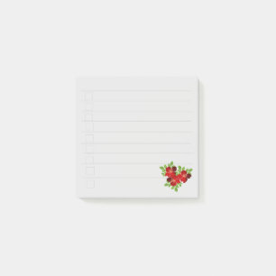 3 rote Blumen Post-it Notizen
