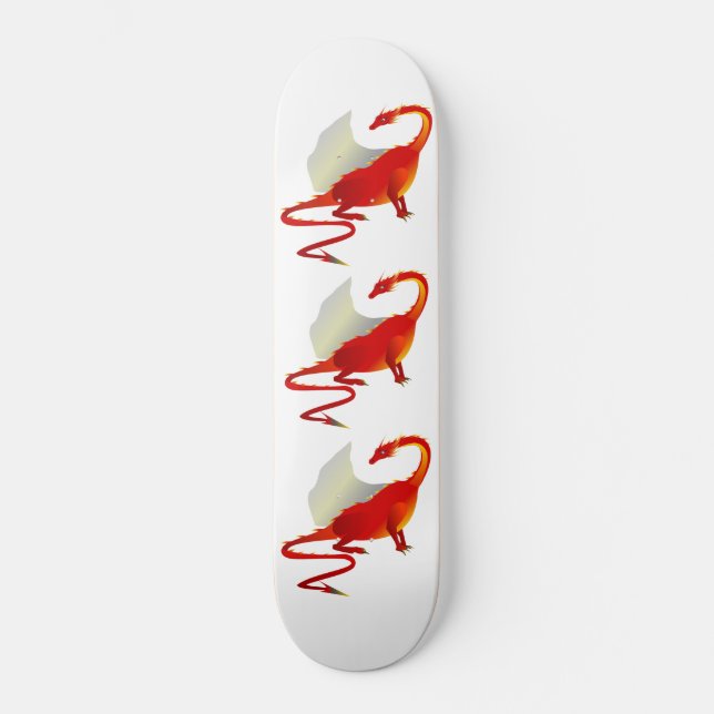 3 rote Drachen Skateboard (Vorderseite)