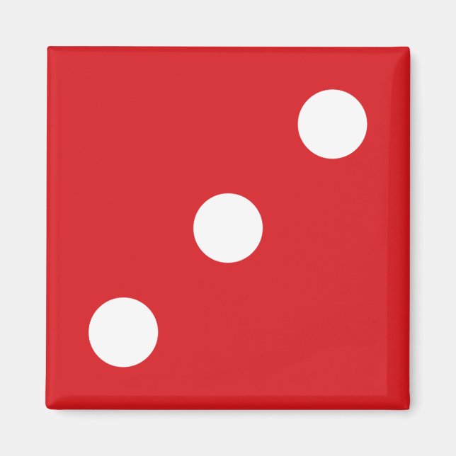 3 rote Würfelmagnete Magnet (Vorne)