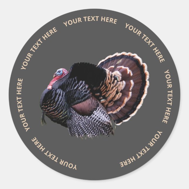 3" Round Wild Turkey Sticker (Vorderseite)