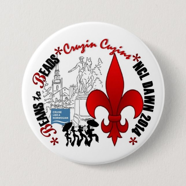 3" rundes Cruzin Cuzins Button (Vorderseite)