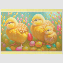 3 Sammlung von Osterhühnern und -eiern Seidenpapier