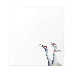 3 Sandhill Cranes Foto Notepad Notizblock