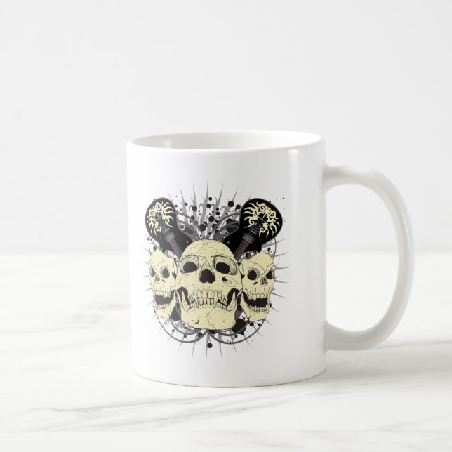 3 Schädel-Gitarren Kaffeetasse (Rechts)