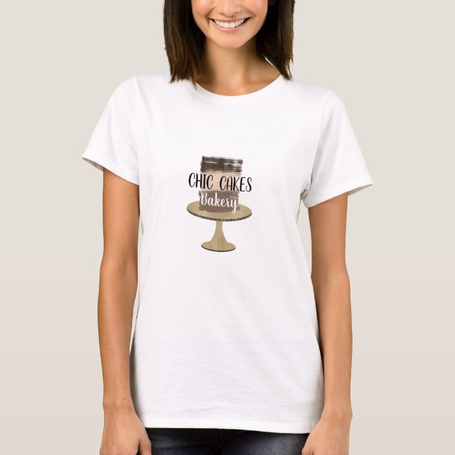 3 Schicht Kuchen Moderne rustikale Hochzeitstorte T-Shirt (Vorderseite)