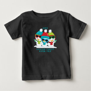3 Schneemänner WeihnachtsWinter Familienmaßgeschne Baby T-shirt