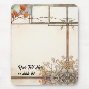 3 Schreibplätze wilde Blumen und Baum rote Blumen Mousepad