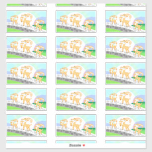 3 schroffe Konturnaufkleber des Geißbocks Aufkleber