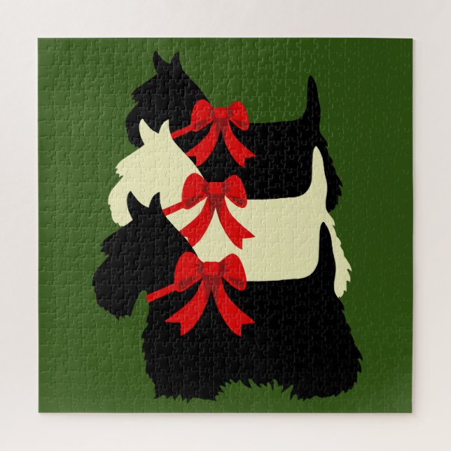 3 Scottish Terrier Black Silhouette/1014 Stück Puzzle (Vertikal)