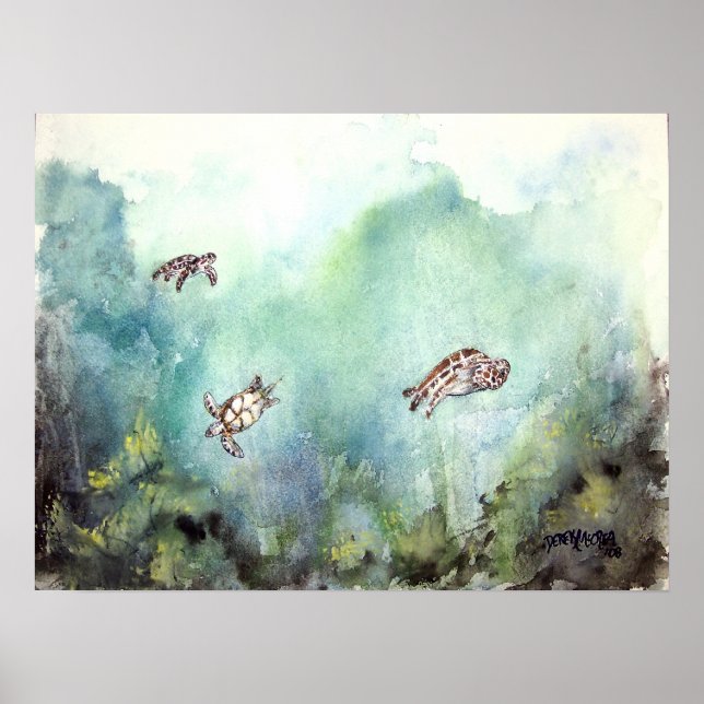 3_sea_turtles_painting poster (Vorne)