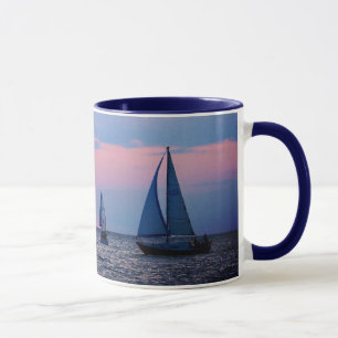 3 Segelboot-Sonnenuntergang-Tasse Tasse