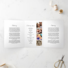 3 Seite Beerdigungsauftrag | Memorial Dreifach Gefaltete Einladung