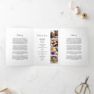 3 Seite Beerdigungsauftrag   Memorial Dreifach Gefaltete Einladung